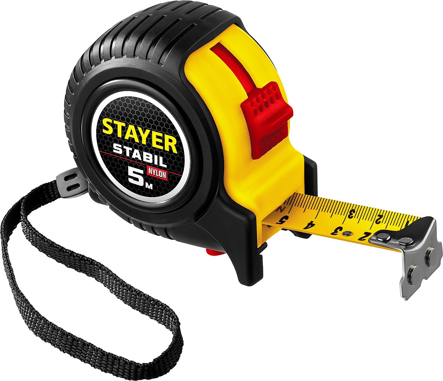 Профессиональная рулетка с двухсторонней шкалой STAYER Stabil 5м х 25мм (34131-05-25_z02)Купить