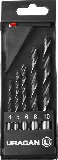 URAGAN 5 шт., 4-5-6-8-10 мм, набор спиральных сверл по дереву, (29419-H5)