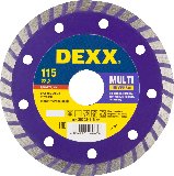 DEXX MULTI UNIVERSAL 115 мм, диск алмазный отрезной сегментированный, бетон, кирпич, песчаник, гранит (115х22.2 мм, 7х1.9 мм), 36693-115 (36702-115_z01)