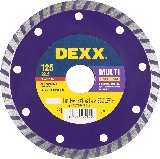 DEXX MULTI UNIVERSAL 125 мм, диск алмазный отрезной сегментированный, бетон, кирпич, песчаник, гранит (125х22.2 мм, 7х2.0 мм), 36693-125 (36702-125_z01)