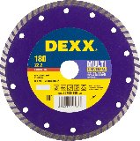 DEXX MULTI UNIVERSAL 180 мм, диск алмазный отрезной сегментированный, бетон, кирпич, песчаник, гранит (180х22.2 мм, 7х2.3 мм), 36693-180 (36702-180_z01)