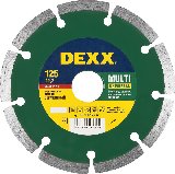 DEXX MULTI UNIVERSAL 125 мм, диск алмазный отрезной сегментный по бетону, кирпичу, тротуарным плитам, песчанику (125х22.2 мм, 7х1.9 мм), 36691-125 (36701-125_z01)