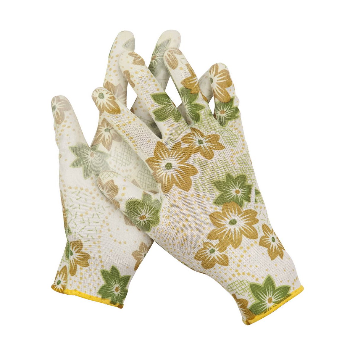 Садовые перчатки GRINDA р. L прозрачное PU покрытие бело-зеленые (11293-L)Купить