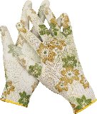 Садовые перчатки GRINDA р. L прозрачное PU покрытие бело-зеленые (11293-L)