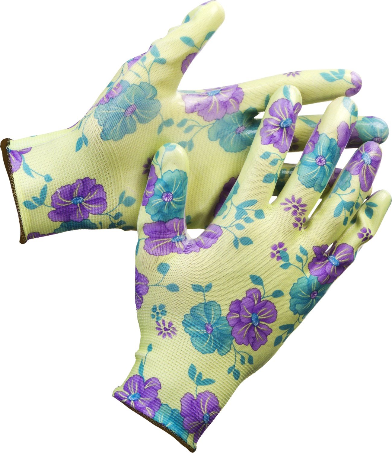 Садовые перчатки GRINDA р. S-M прозрачное нитриловое покрытие зеленые (11295-S)Купить