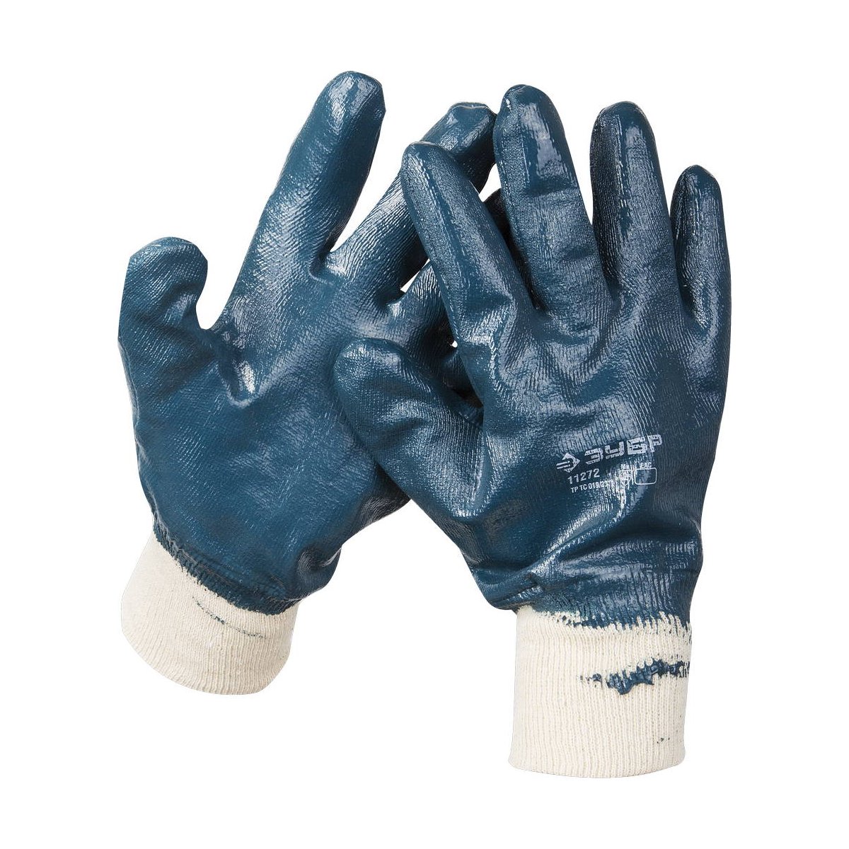 Прочные перчатки ЗУБР с манжетой, с нитриловым покрытием, масло-бензостойкие, износостойкие, L(9), HARD, ПРОФЕССИОНАЛ, (11272-L)Купить