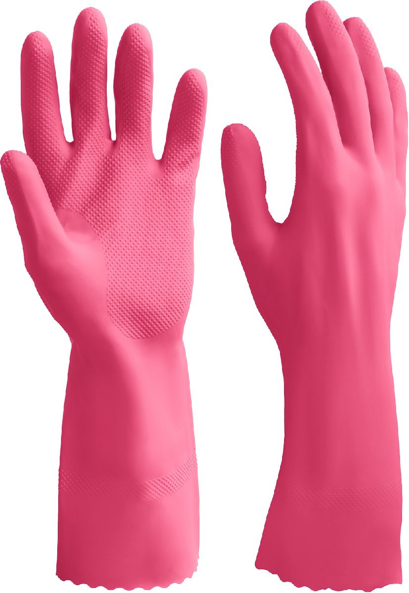 Латексные перчатки ЗУБР Латекс+ р. L хозяйственно-бытовые повышенной прочности с х б напылением рифленые (11250-L_z01)Купить