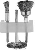 STAYER набор щеток для зачитски, для гравера и электродрели, 3 предм. нержавеющая сталь, (29915-H3)