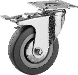 Поворотное колесо с тормозом ЗУБР резина полипропилен d 100 мм г п 65 кг (30956-100-B)