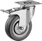 Поворотное колесо с тормозом ЗУБР резина полипропилен d 75 мм г п 50 кг (30956-75-B)