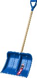 Снеговая лопата ЗУБР АЛЯСКА 500 мм пластиковая с алюминиевой планкой, деревянный черенок, V-ручка (39923_z01)