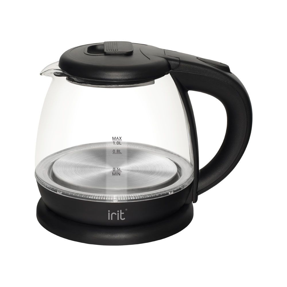 Irit IR-1111 чайник электрический дисковый, 1.0л, 1500Вт, стеклянныйКупить
