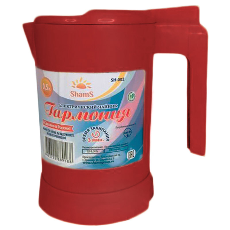 Чайник Электрический Гармония SH-002 0,5 л 800 Вт, красный (105478)Купить