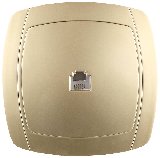 Электрическая розетка СВЕТОЗАР Акцент телефонная одинарная в сборе цвет золотой металлик (SV-54217-GM)