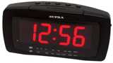 Настольные электронные часы-радио Supra SA-28FM с будильником black red