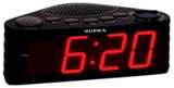 Настольные электронные часы-радио Supra SA-30FM с будильником black red