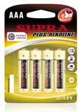 Батарейка щелочная Supra (AAA) LR03-BP4 1.5V алкалиновые 815204 (4 шт. в уп.)