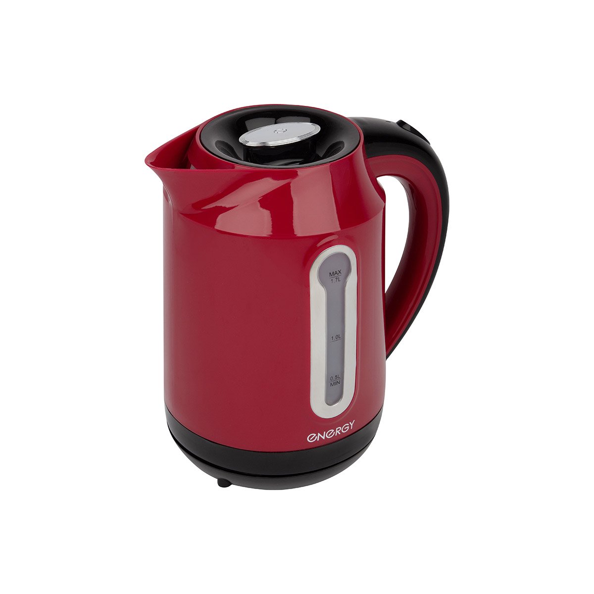 Energy E-210 чайник электрический дисковый, 1.7л, 2200Вт, пластиковый, шкала уровня воды, красныйКупить