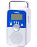 Радиоприемник Лира РП-260-1 (синий белый) УКВ FM, питание 220В аккум.Li-ion, USB SD MMC, фиксиров.настройки, ЖК-дисплей