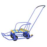 Санки детские Тимка-5 Универсал Т5У С синий каркас, выдвижные колесные шасси