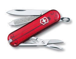 Нож-брелок Victorinox Classic, 58 мм, 7 функций, красный полупрозрачный (0.6223.T)Купить
