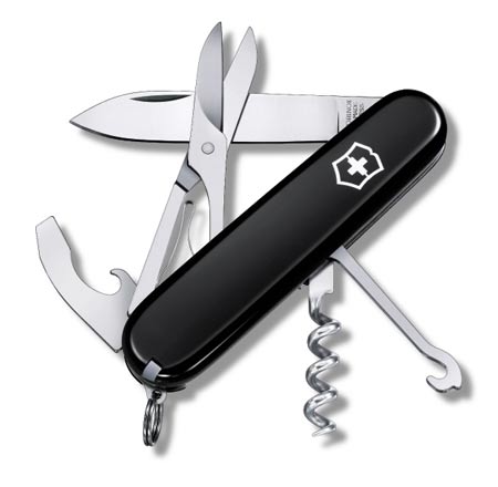 Нож швейцарский Victorinox Compact, 15 функций, черный (1.3405.3)