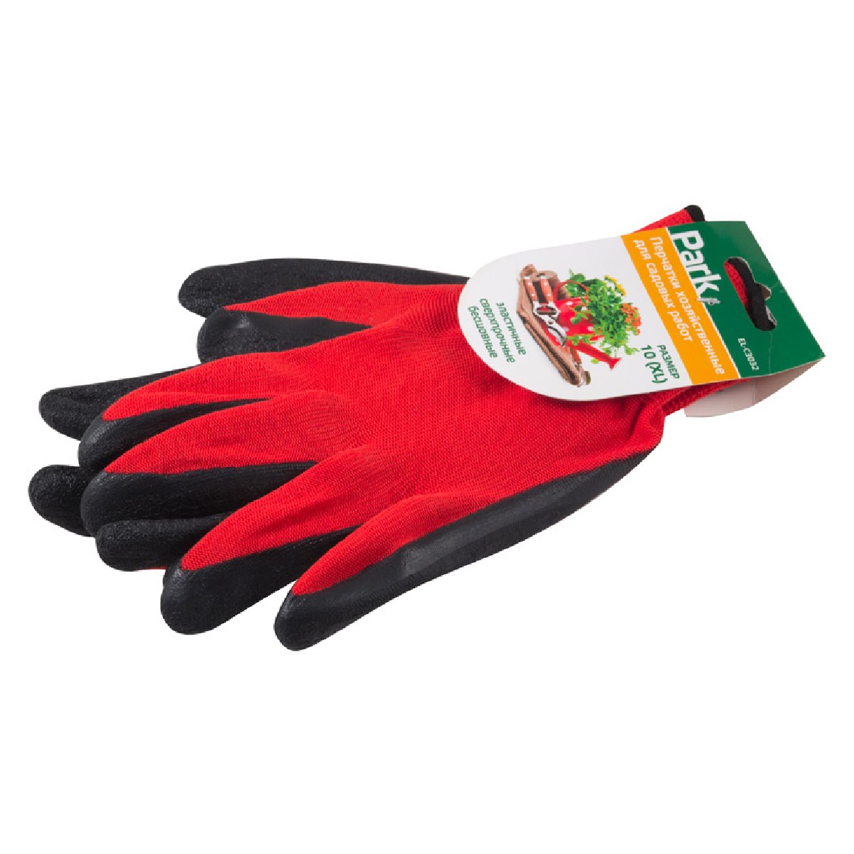 Перчатки хозяйственные PARK EL-C3032, размер 10 (XL), латекс+полиэстер, цвет красный с серым (001059)Купить