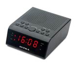 Настольные электронные часы-радио Supra SA-44FM с будильником black red