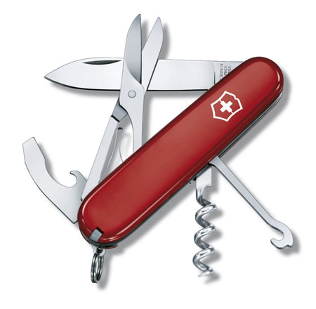 Нож швейцарский Victorinox Compact, 15 функций, красный (1.3405)Купить