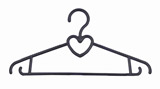 Вешалка для одежды пластиковая Сердце ВП 13 размер 46-48 черная