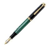 Pelikan Souveraen-Black and Green GT, перьевая ручка, F (987586)
