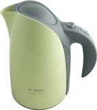 Bosch TWK 6006 чайник электрический дисковый, 1.7л, 2400Вт, пластиковый, шкала уровня воды, салатовый