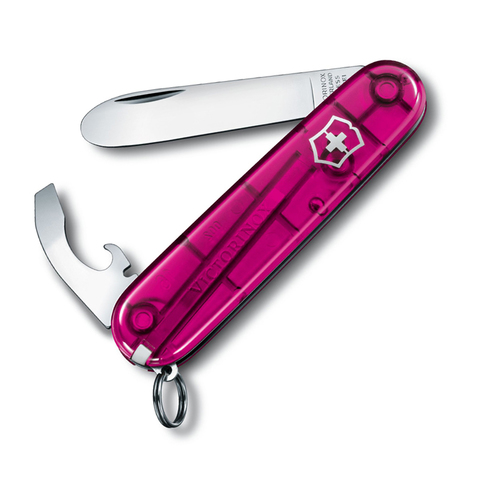 Нож My First Victorinox, 84 мм, 9 функций, полупрозрачный розовый (0.2363.T5)Купить