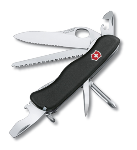 Нож Victorinox Trailmaster One Hand, 111 мм, 12 функций, с фиксатором лезвия, черный (0.8463.MW3)Купить