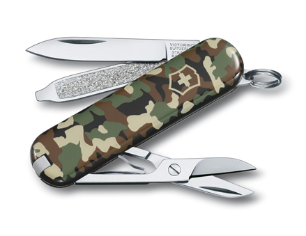 Нож-брелок Victorinox Classic, 58 мм, 7 функций, камуфляжный (0.6223.94)Купить
