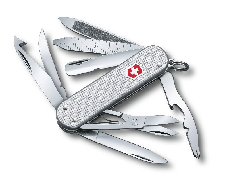 Нож-брелок Victorinox MiniChamp, 58 мм, 14 функций, серебристый (0.6381.26)Купить