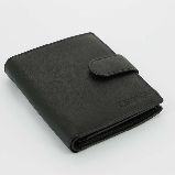 Портмоне S.Quire с отделением для паспорта, натуральная воловья кожа, черный, наппа, 10,2x14 см (4900-BK Soft)