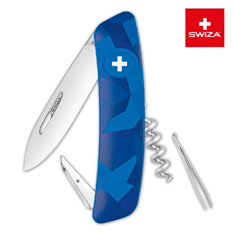 Швейцарский нож SWIZA C01 Camouflage, 95 мм, 6 функций, синий (KNI.0010.2030)Купить