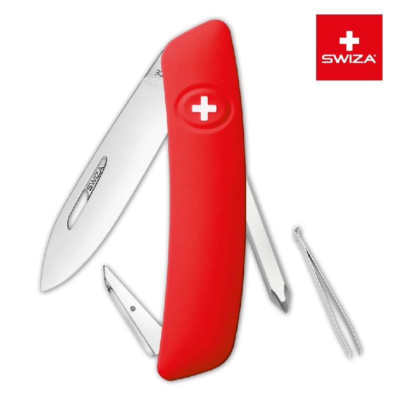 Швейцарский нож SWIZA D02 Standard, 95 мм, 6 функций, красный (KNI.0020.1000)Купить