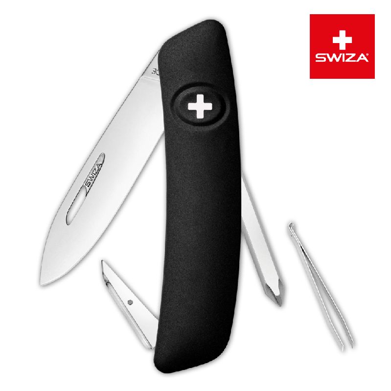 Швейцарский нож SWIZA D02 Standard, 95 мм, 6 функций, черный (блистер) (KNI.0020.1011)Купить