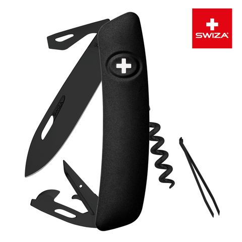 Швейцарский нож SWIZA D03 AllBlack, 95 мм, 11 функций, черный (подар. упак.) (KNI.0033.1010)Купить