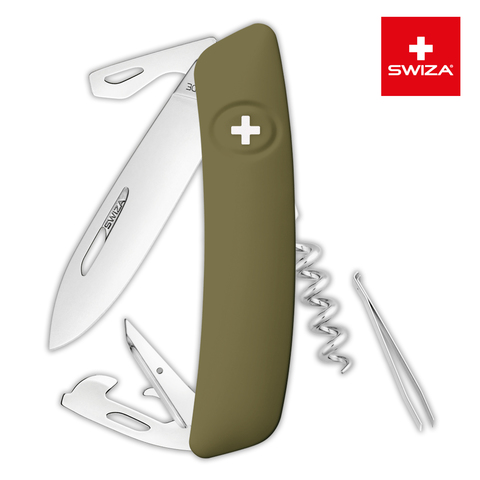 Швейцарский нож SWIZA D03 Standard, 95 мм, 11 функций, темно-зеленый (KNI.0030.1050)Купить