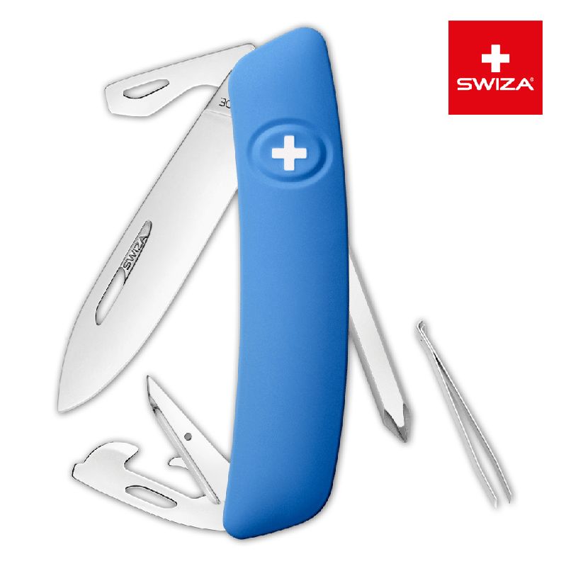 Швейцарский нож SWIZA D04 Standard, 95 мм, 11 функций, синий (блистер) (KNI.0040.1031)Купить