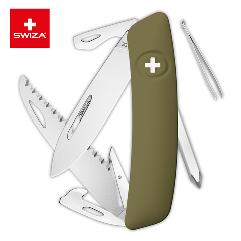Швейцарский нож SWIZA D06 Standard, 95 мм, 12 функций, темно-зеленый (KNI.0060.1050)Купить