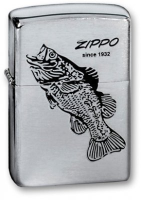 Зажигалка Zippo Black Bass с покрытием Brushed Chrome, латунь сталь, серебристая, матовая, 36х12х56 (200 Black Bass)Купить