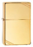 Зажигалка Zippo с полосками, с покрытием High Polish Brass, латунь сталь, золотистая, глянцевая (270)