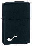 Зажигалка для трубок Zippo Black Matte, латунь с порошковым покрытием, черная, матовая, 36х12x56 мм (218PL)