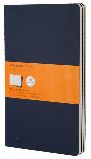 Набор 3 блокнота Moleskine Cahier Journal Large, цвет синий индиго, в линейку (394894(CH216))