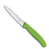 Нож Victorinox для очистки овощей, лезвие 10 см волнистое, зеленый (6.7736.L4)