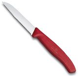 Нож Victorinox для очистки овощей, лезвие 8 см волнистое, красный (6.7431)